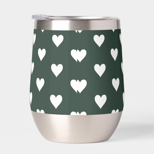 Dark Sage Green Hearts Personalized Name (Rechts)