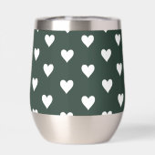 Dark Sage Green Hearts Personalized Name (Achterkant)