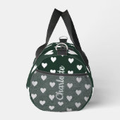 Dark Sage Green Hearts Personalized Name Plunjezak (Rechts)