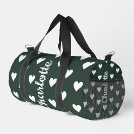 Dark Sage Green Hearts Personalized Name Plunjezak