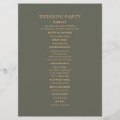 Dark Sage Green Wedding Program Bruidsfeest Programmakaart (Achterkant)