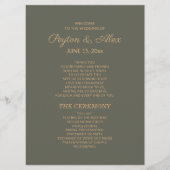 Dark Sage Green Wedding Program Bruidsfeest Programmakaart (Voorkant)