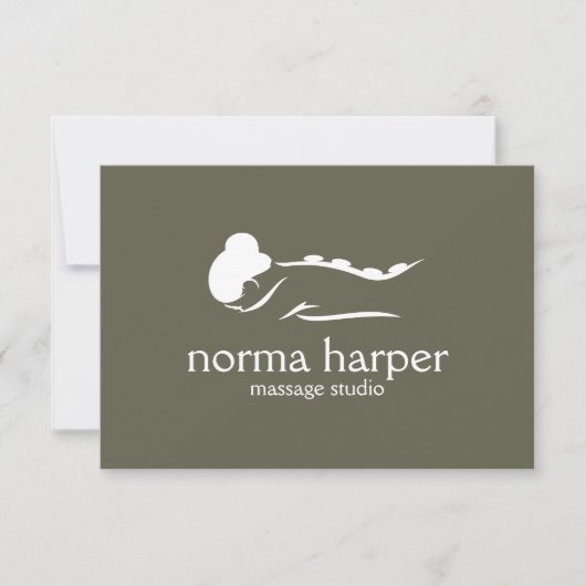 Dark Sage Massage Therapist Day Spa Gift Kaart (Voorkant)
