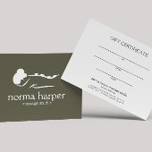 Dark Sage Massage Therapist Day Spa Gift Kaart