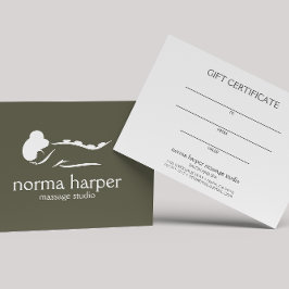 Dark Sage Massage Therapist Day Spa Gift Kaart