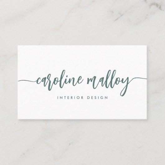 Dark Sage | Modern Signature Script Visitekaartje (Voorkant)