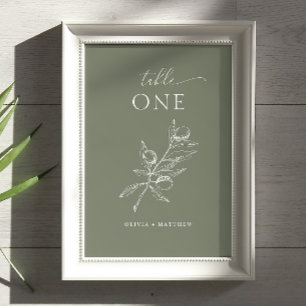 Dark Sage Olive Wedding   Elegante Italiaanse wijn Kaart
