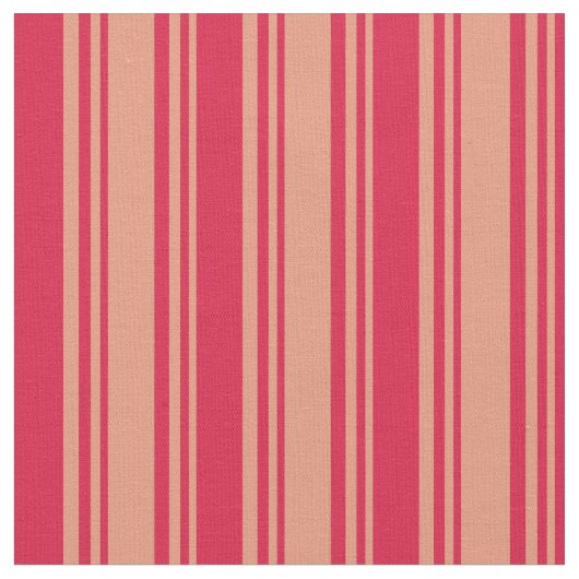 Dark Salmon en Crimson Lined Pattern Stof (Close Up)
