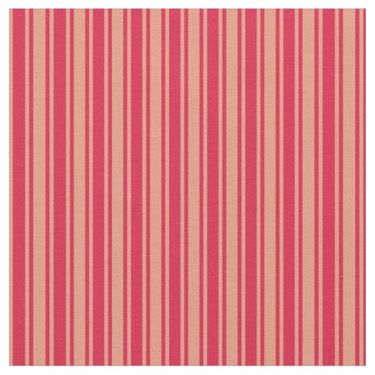 Dark Salmon en Crimson Lines/Stripes Pattern Stof (Close Up)