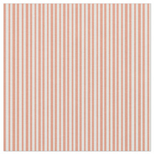 Dark Salmon en White Stripes Pattern Stof