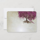 Dark Sangria Heart Leaf Tree Wedding RSVP (Achterkant)