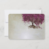 Dark Sangria Heart Leaf Tree Wedding RSVP (Achterkant)