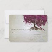 Dark Sangria Heart Leaf Tree Wedding RSVP (Voorkant)