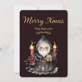 Dark Santa Christmas Holiday Kaart (Voorkant)