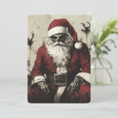 Dark Santa Claus Gothic Saint Nick Christmas Feestdagenkaart (Staand voorkant)