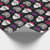 Dark Santa Hat Skeleton kerstcadeautje Cadeaupapier (Hoek)