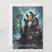 Dark Santa of Shadows – Gothic Christmas Skeleton Feestdagenkaart (Voorkant)