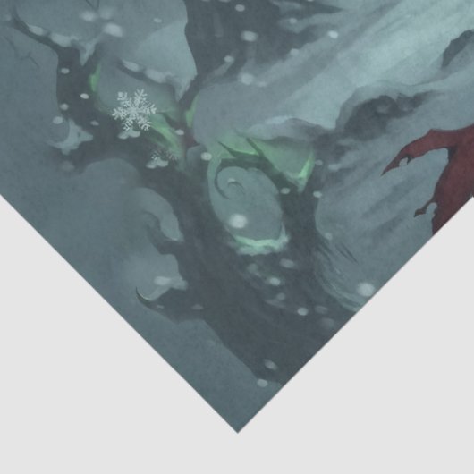 Dark Santa of Shadows – Gothic Christmas Skeleton  Tissuepapier (Detail)