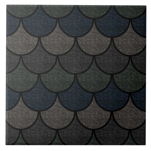 Dark Scalloped Dragon Scale Pattern Tegeltje (Voorkant)