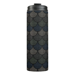Dark Scalloped Dragon Scale Pattern Thermosbeker