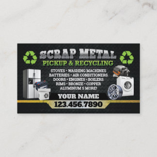 Dark Scrap Metal Recycle Business Card - Bilingual Visitekaartje