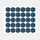Dark Seamless Pattern with Blue Butterflies Morpho Labels (Vel)