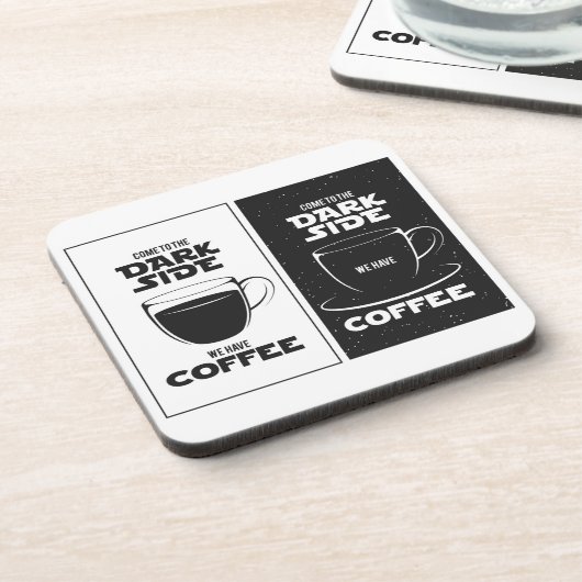 Dark Side Coffee | Bold Coffee Cork Onderzetter Se (Linkerzijde)