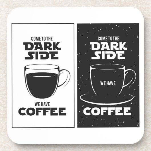 Dark Side Coffee | Bold Coffee Cork Onderzetter Se (Voorkant)