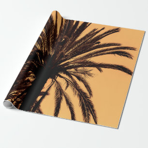 Dark silhouettes of date palms against bright colo cadeaupapier