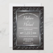 Dark Silver Grunge Metal Wedding Kaart (Voorkant)