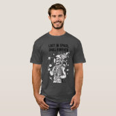Dark Skeleton Astronaut in Space Drinking T-shirt (Voorkant volledig)