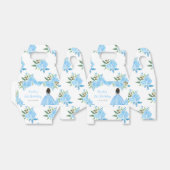 Dark Skin Princess Blue Floral Birthday Party Bedankdoosjes (Uitgevouwen)