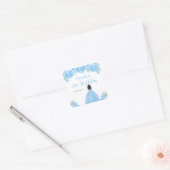 Dark Skin Princess Blue Floral Birthday Party Vierkante Sticker (Envelop)