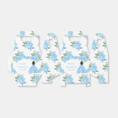 Dark Skin Princess Blue Floral Quinceanera Bedankdoosjes (Uitgevouwen)