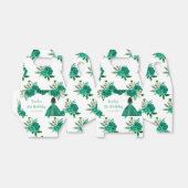 Dark Skin Princess Green Floral Birthday Party Bedankdoosjes (Uitgevouwen)