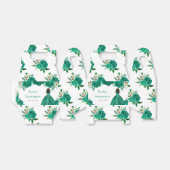 Dark Skin Princess Green Floral Quinceanera Bedankdoosjes (Uitgevouwen)