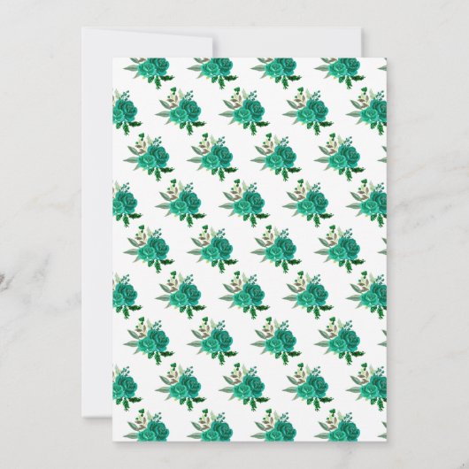 Dark Skin Princess Green Floral Quinceanera Bedankkaart (Achterkant)