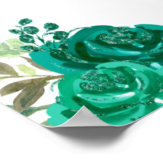 Dark Skin Princess Green Quinceanera Welcome Poster (Hoek)