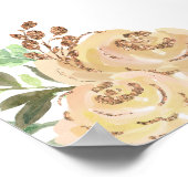 Dark Skin Princess Peach Floral Birthday Welcome Poster (Hoek)