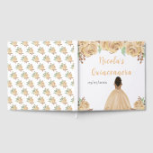 Dark Skin Princess Peach Quinceanera Guest Book Gastenboek (Volledig)