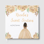 Dark Skin Princess Peach Sweet Sixteen Guest Book Gastenboek (Voorkant)