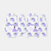 Dark Skin Princess Purple Floral Birthday Party Bedankdoosjes (Uitgevouwen)