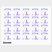 Dark Skin Princess Purple Floral Quinceanera Vierkante Sticker (Vel)