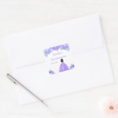 Dark Skin Princess Purple Floral Quinceanera Vierkante Sticker (Envelop)