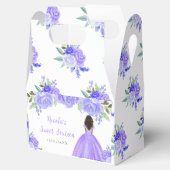 Dark Skin Princess Purple Floral Sweet Sixteen Bedankdoosjes (Geopend)