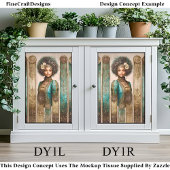 Dark Skin Woman, Baroque Panels DY1L Decoupage Tissuepapier