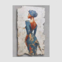 Dark Skin Woman in Blue EL6L Decoupage Tissuepapier