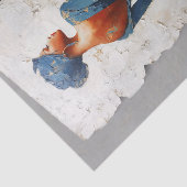 Dark Skin Woman in Blue EL6R Decoupage Tissuepapier (Detail)