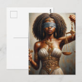  Dark-Skinned Lady Justice With Scales and Sword Briefkaart (Voorkant / Achterkant)