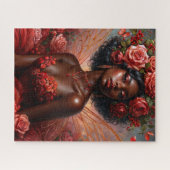 Dark-Skinned Rose Fairy In Red Legpuzzel (Horizontaal)